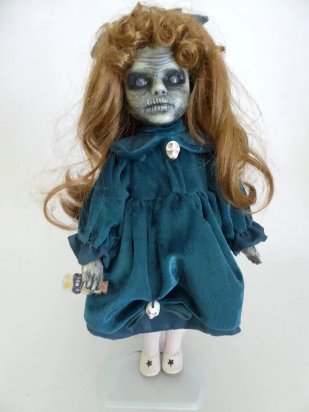 OOAK 13” ZOMBIE HORROR UNDEAD PORCELAIN DOLL PROP ODDITY HALLOWEEN
